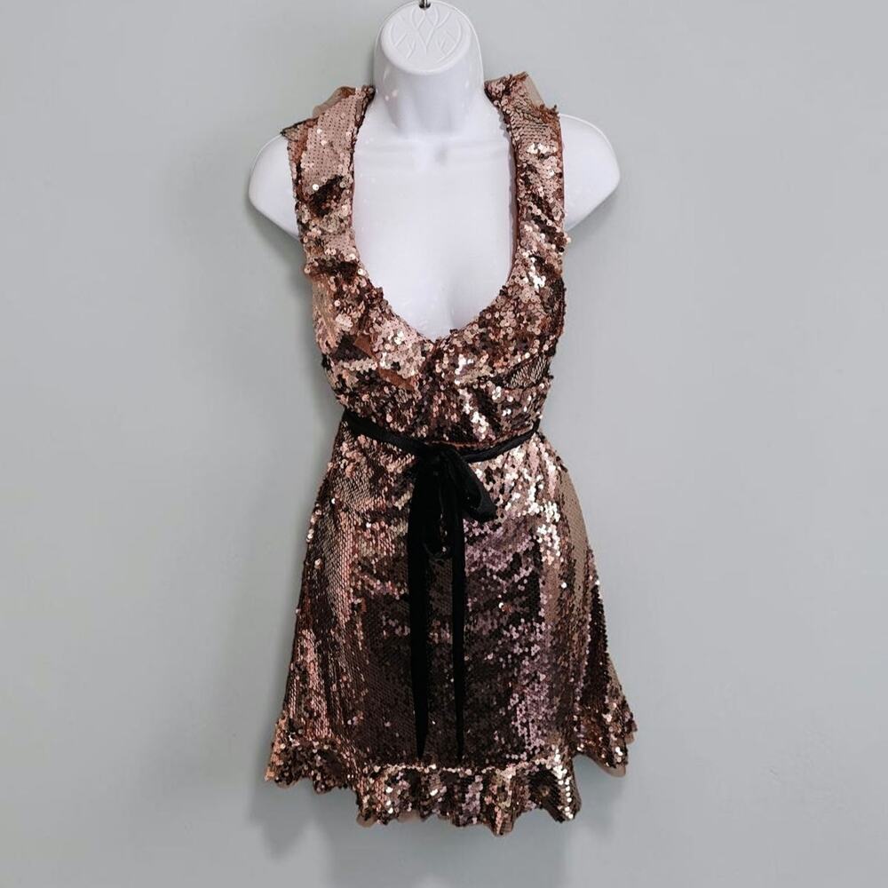 Free People Siren Sequin Mini Dress - New with Tags -  Bronze/Tribeca - Size 8